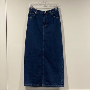 MANGO MIDI DENIM PENCIL SKIRT W/ BACK SLIT WOMENS SIZE SMALL